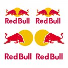Red Bull Racing Bike, Car Moto Boards, Helmet Stickers Set x6 (12CM) No Background Design