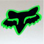2 x Fox Racing Head, Green Outline & Black Fox Racing logo Stickers.