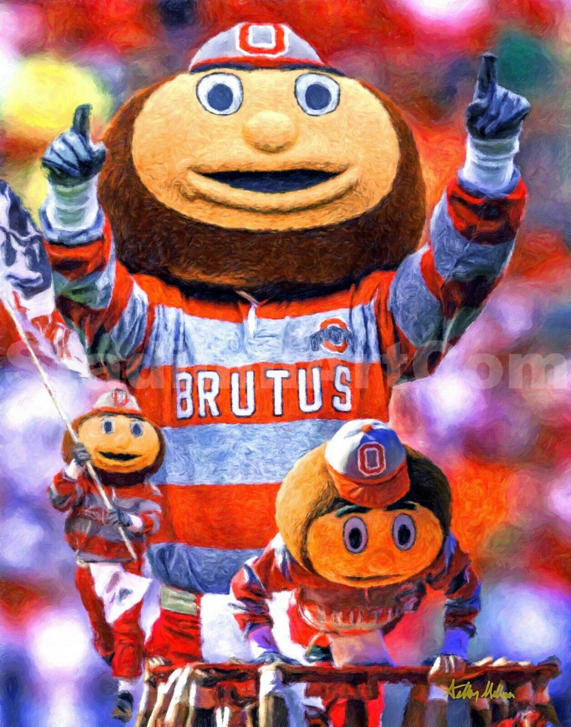 Ohio State Brutus Mascot Buckeyes Art 01 College Football CHOICES 8x10 - 48x36