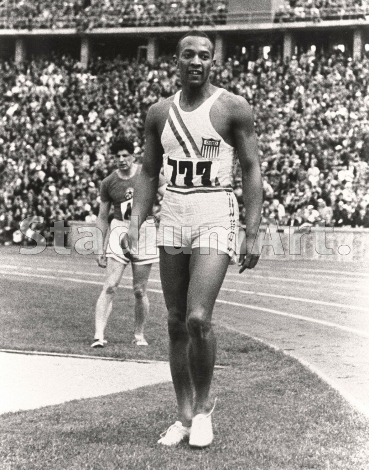 Jesse Owens Running Track Olympic Photo 11"x14" Print 4 Standing Arena