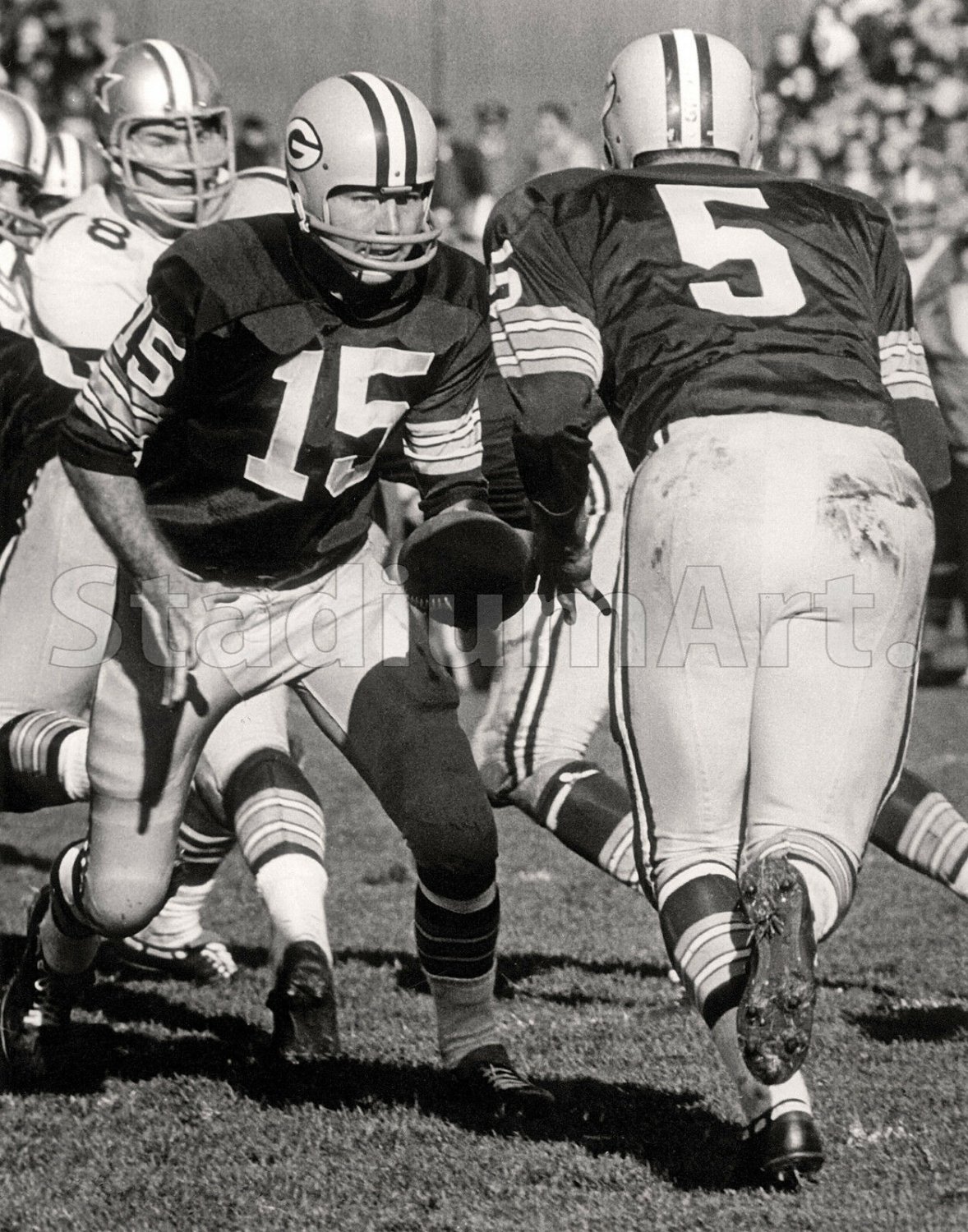 Bart Starr Green Bay Packers NFL Football Photo 11"x14" Print 4 Hand Off