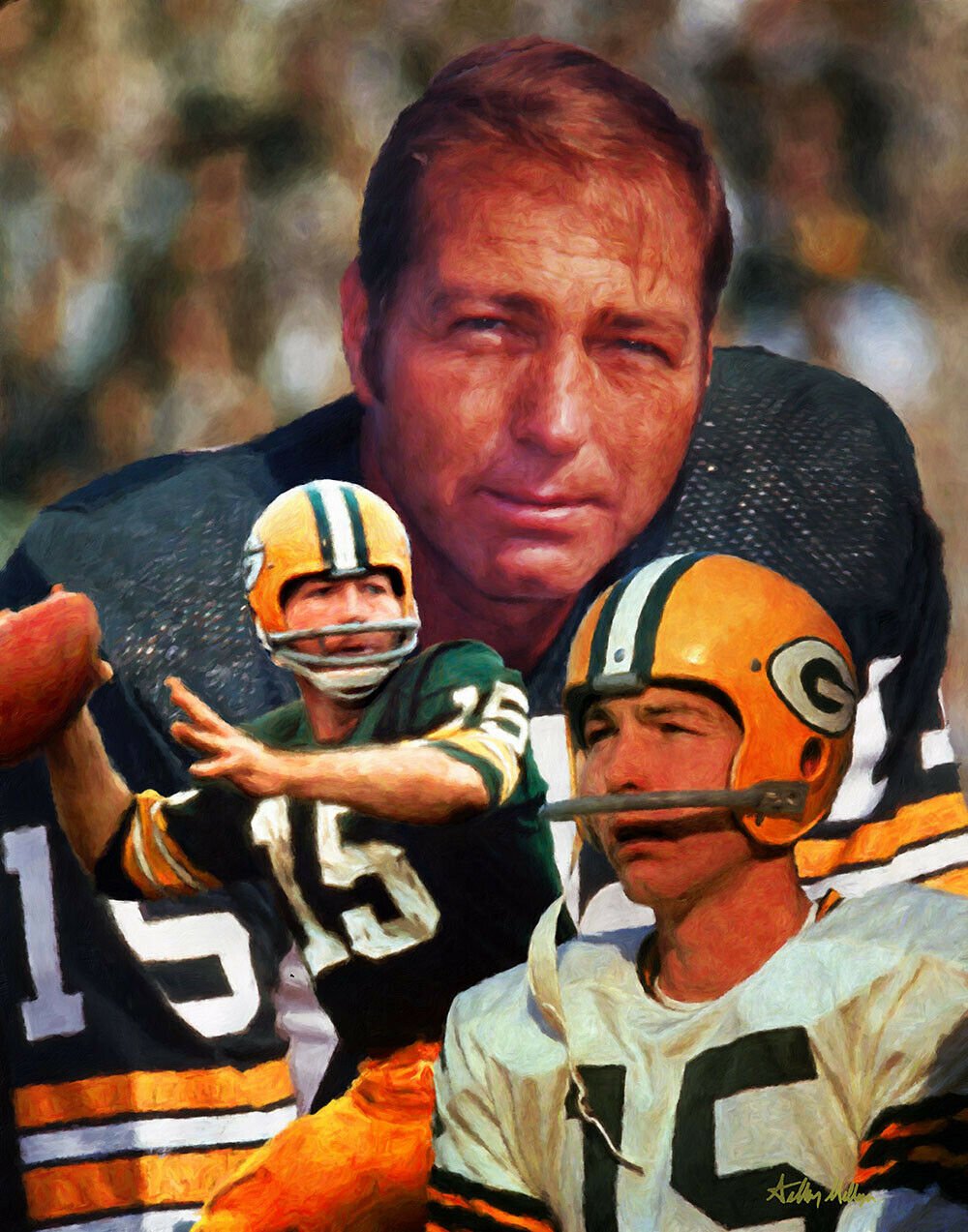 Bart Starr Green Bay Packers QB Quarterback 3 NFL Football 8x10-48x36 CHOICES