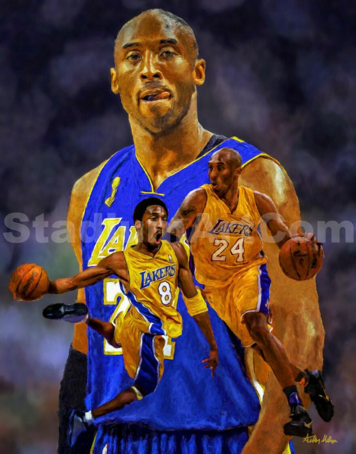 Kobe Bryant LA Lakers Los Angeles Art 3 NBA Basketball 8x10-48x36 CHOICES
