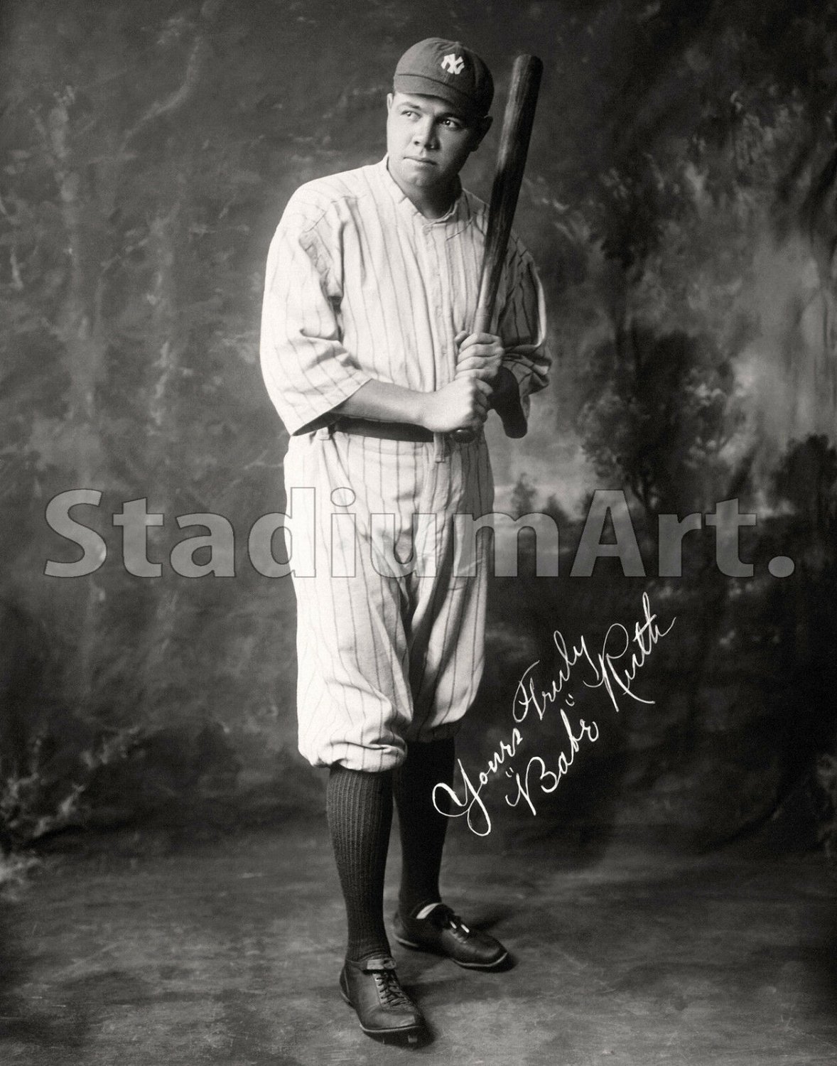 Babe Ruth NY New York Yankee MLB Baseball Photo 11"x14" Print Standing Pose