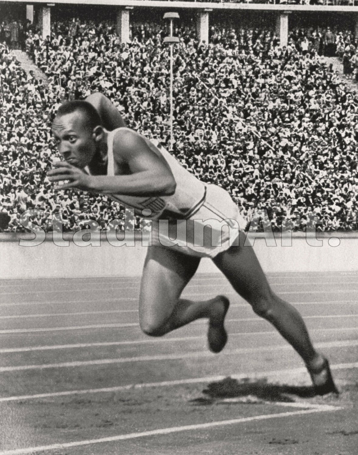 Jesse Owens Running Track Olympic Photo 11"x14" Print 5 Sprint Start
