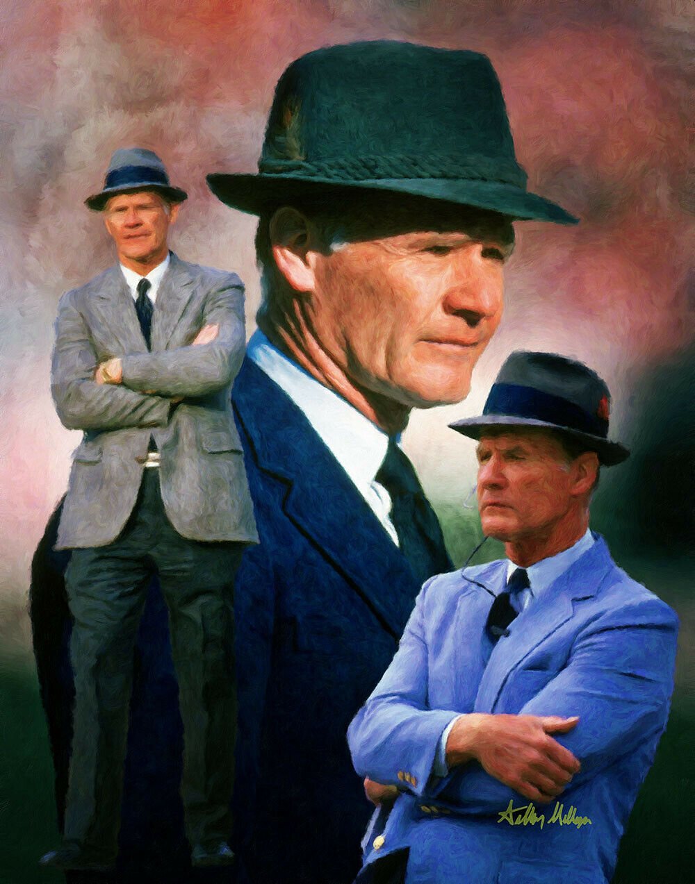 Tom Landry Dallas Cowboys Hof Hof Head Coach Art 1 8x10 48x36