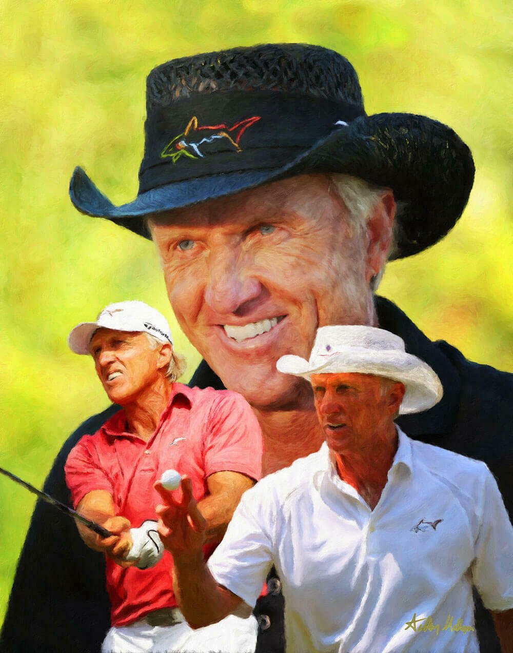 Greg Norman The Shark PGA Golfer Art 01 Open Champion 8x10 - 48x36