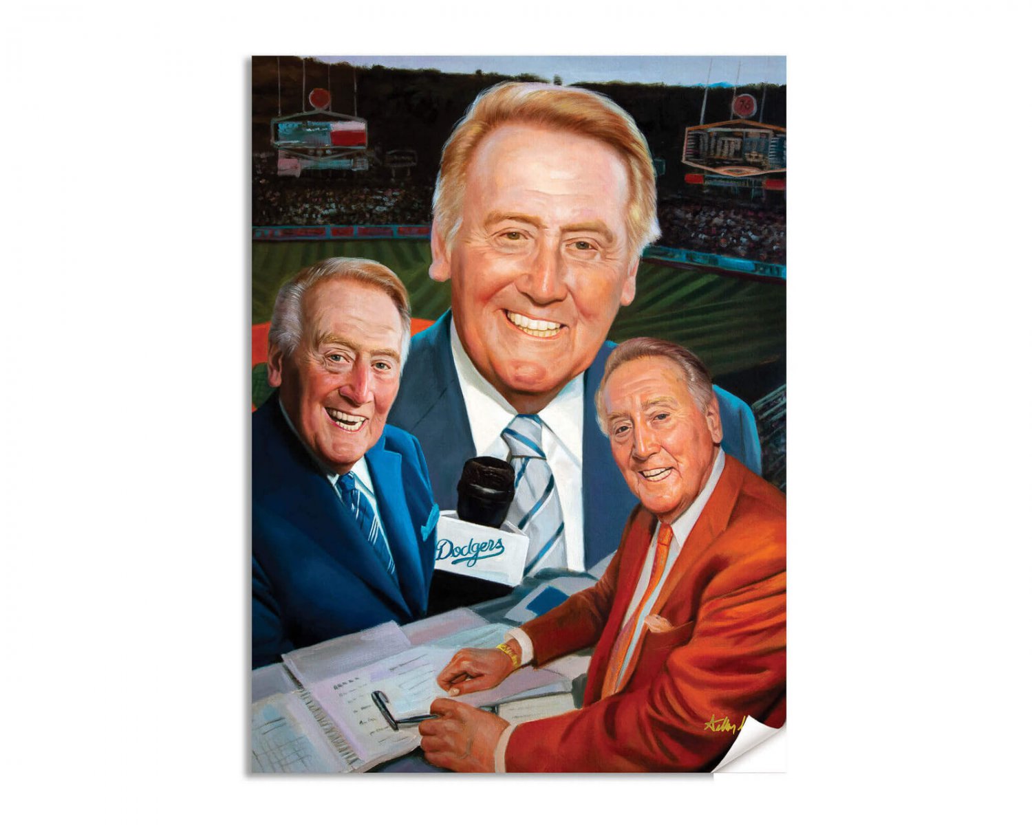 Vin Scully LA Los Angeles Dodgers MLB Baseball Broadcaster Art Print 1AM3