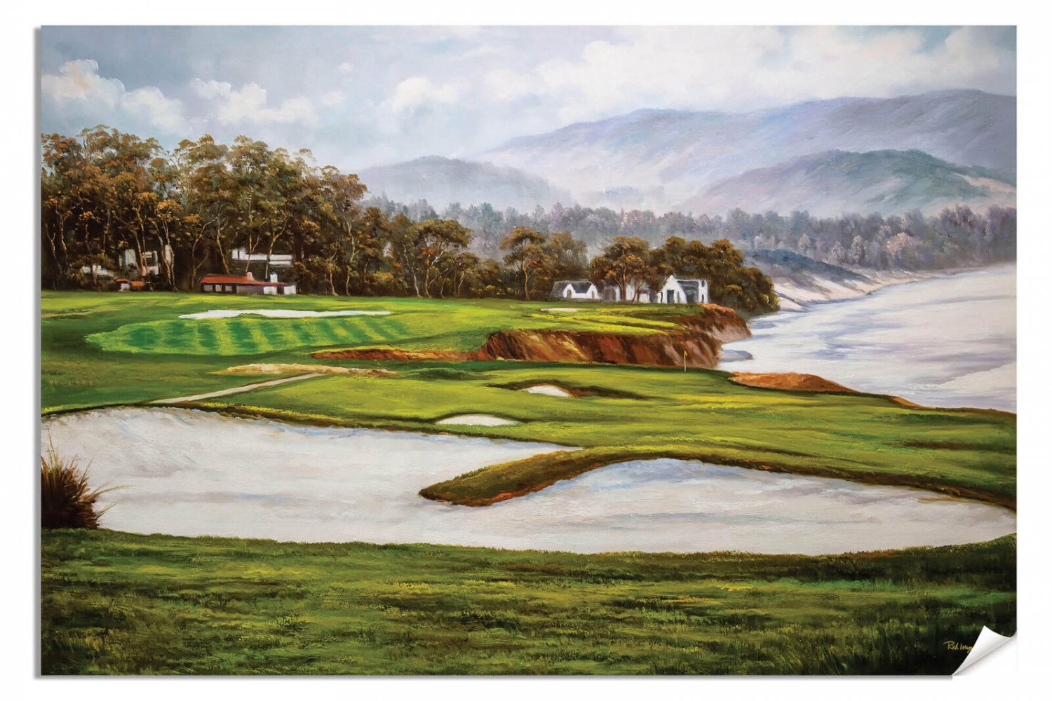 Pebble Beach Golf Links Club 9th Hole 9 Course PGA Wall Art Print 9RiOil15