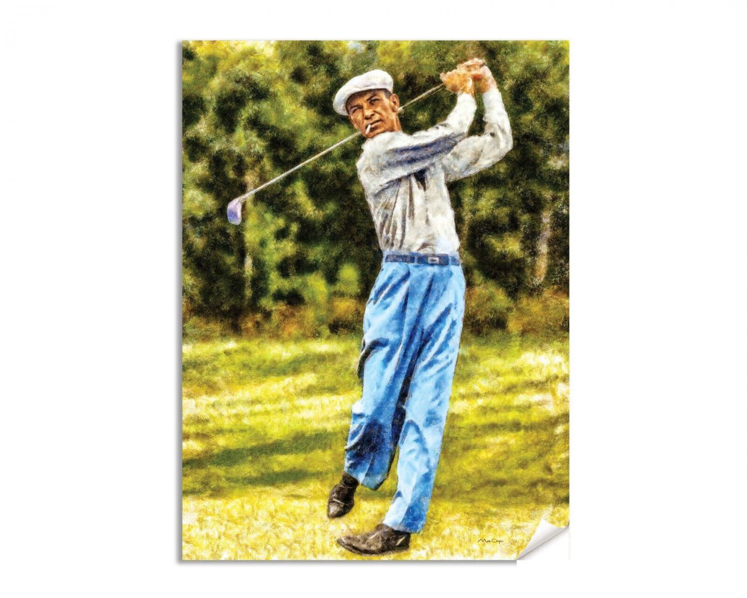 Ben Hogan Professional Golfer Bantam Ben The Hawk PGA Golf Art Print 2MC1