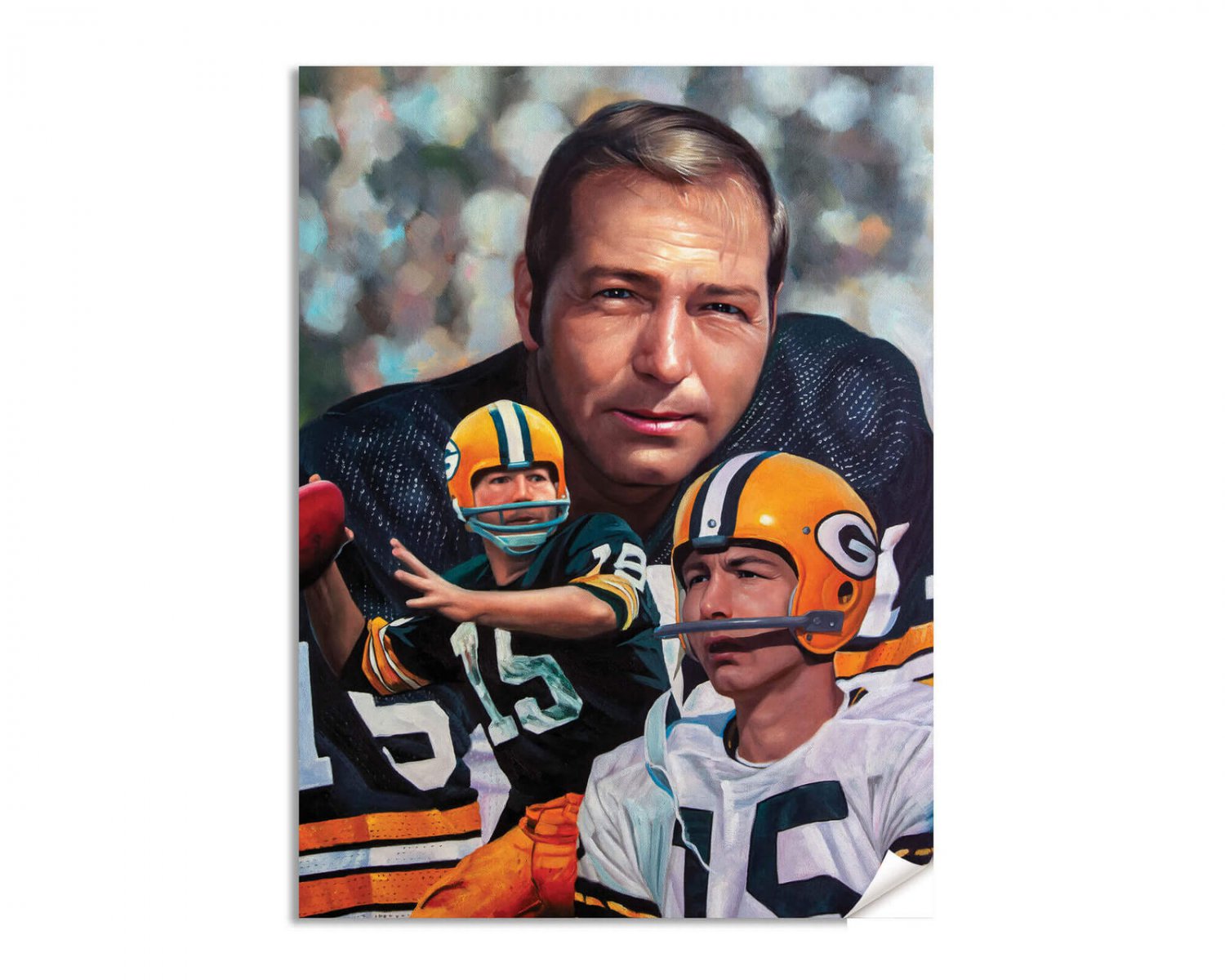 Bart Starr QB Quarterback Green Bay Packers NFL Football Painting Art Print 1AM3