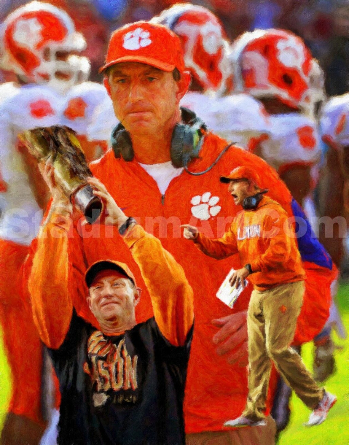 Dabo Swinney Clemson Tigers NCAA College Football Art Print 03 8x10 - 48x36