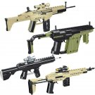 Military Desert Eagle Pistol MK14 Gun Model Building Blocks Can Shoot 4 Pcs/Set