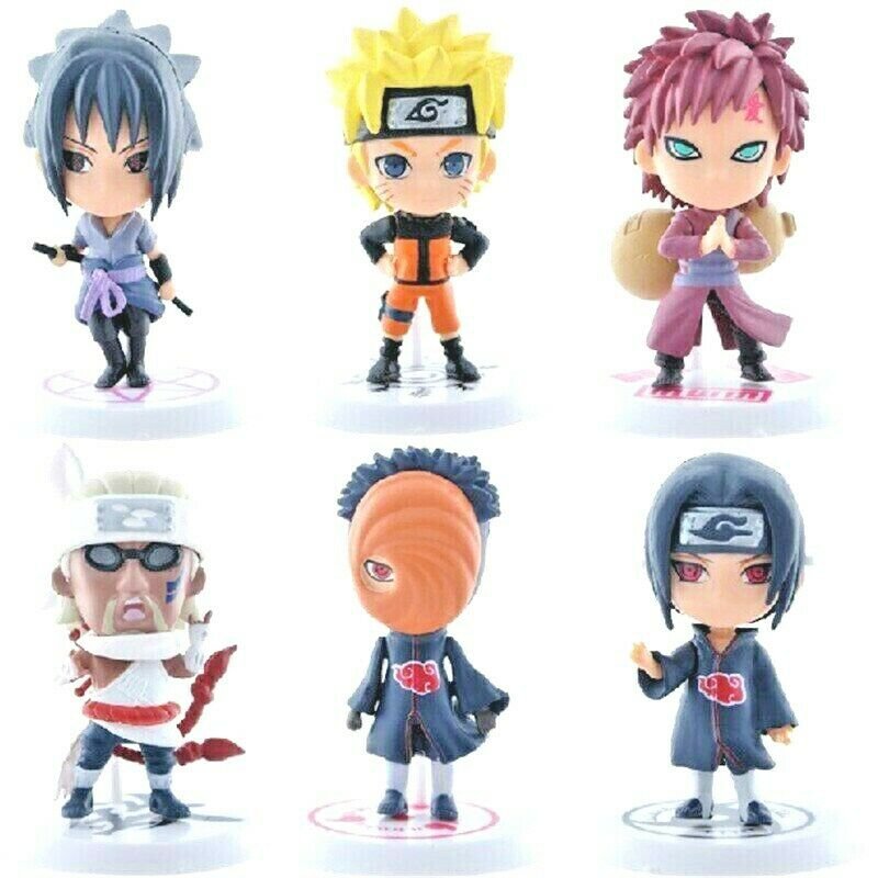 Anime Character Naruto Action Figures Doll Vinyl PVC Model 6 Pcs Set
