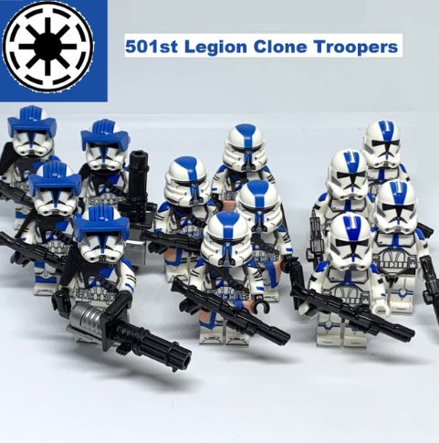 Captain Rex and 501st Legion Clone Trooper Star Wars Clone Wars Minifigures Lot of 12 + Rex