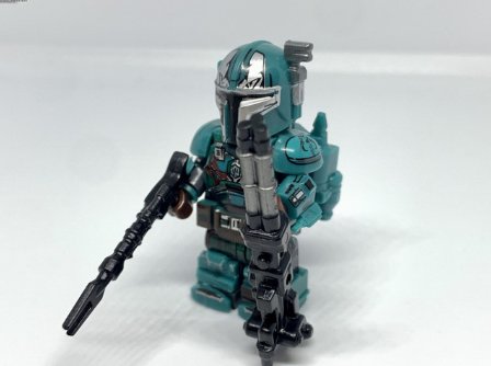 Heavy Mandalorian Minifigure Star Wars Mandalorian Death Watch Warrior (Aqua)