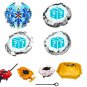 Beyblade B-67 Bey 4 Pack (BLUE Xeno Xcalibur Bey + 3 Random Beys) + 2 Launchers + Stadium