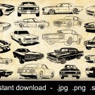 20 muscle car svg, jpg and png files