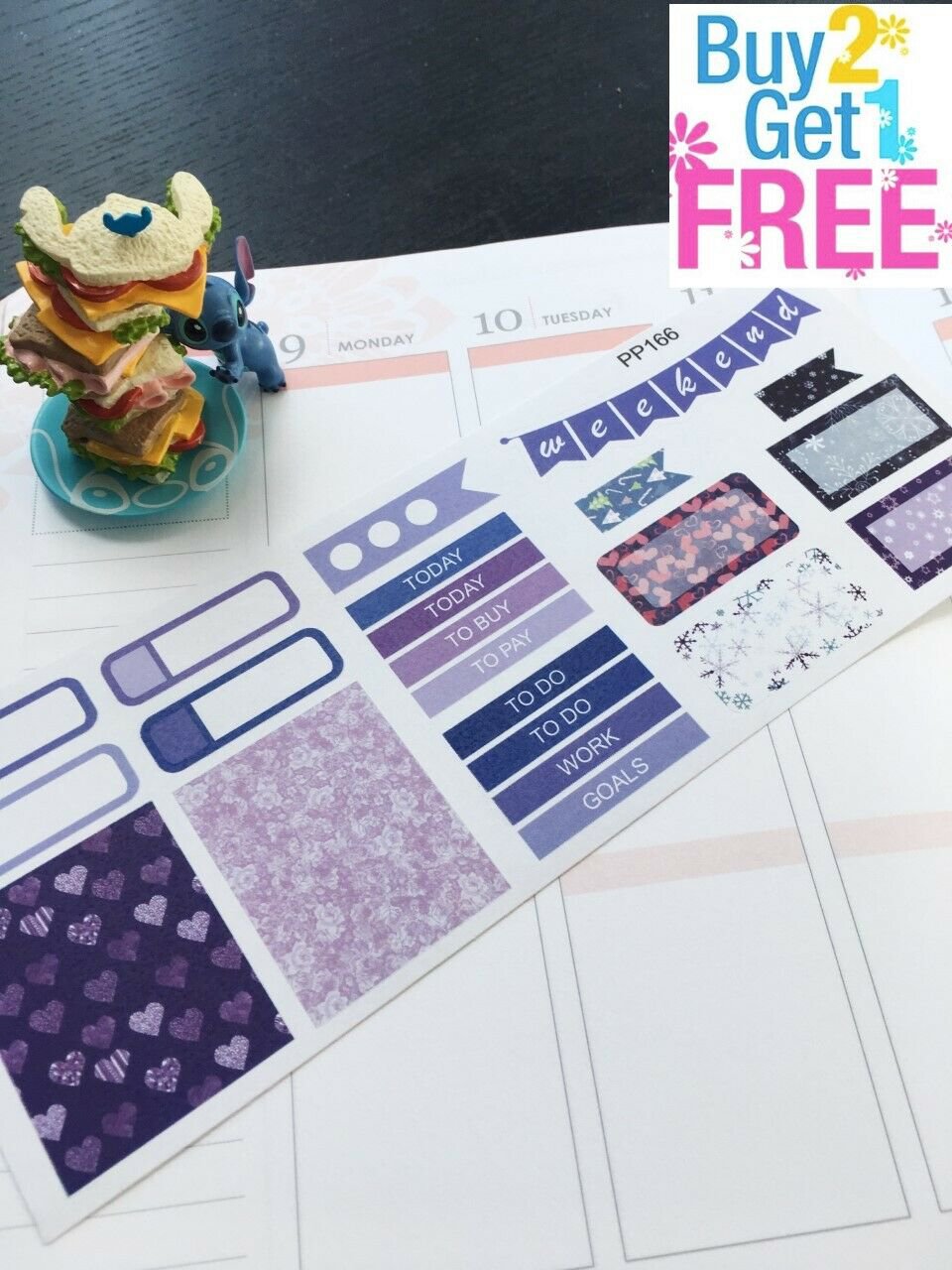 PP166 -- Purple Winter Christmas Kit Planner Stickers for Erin Condren