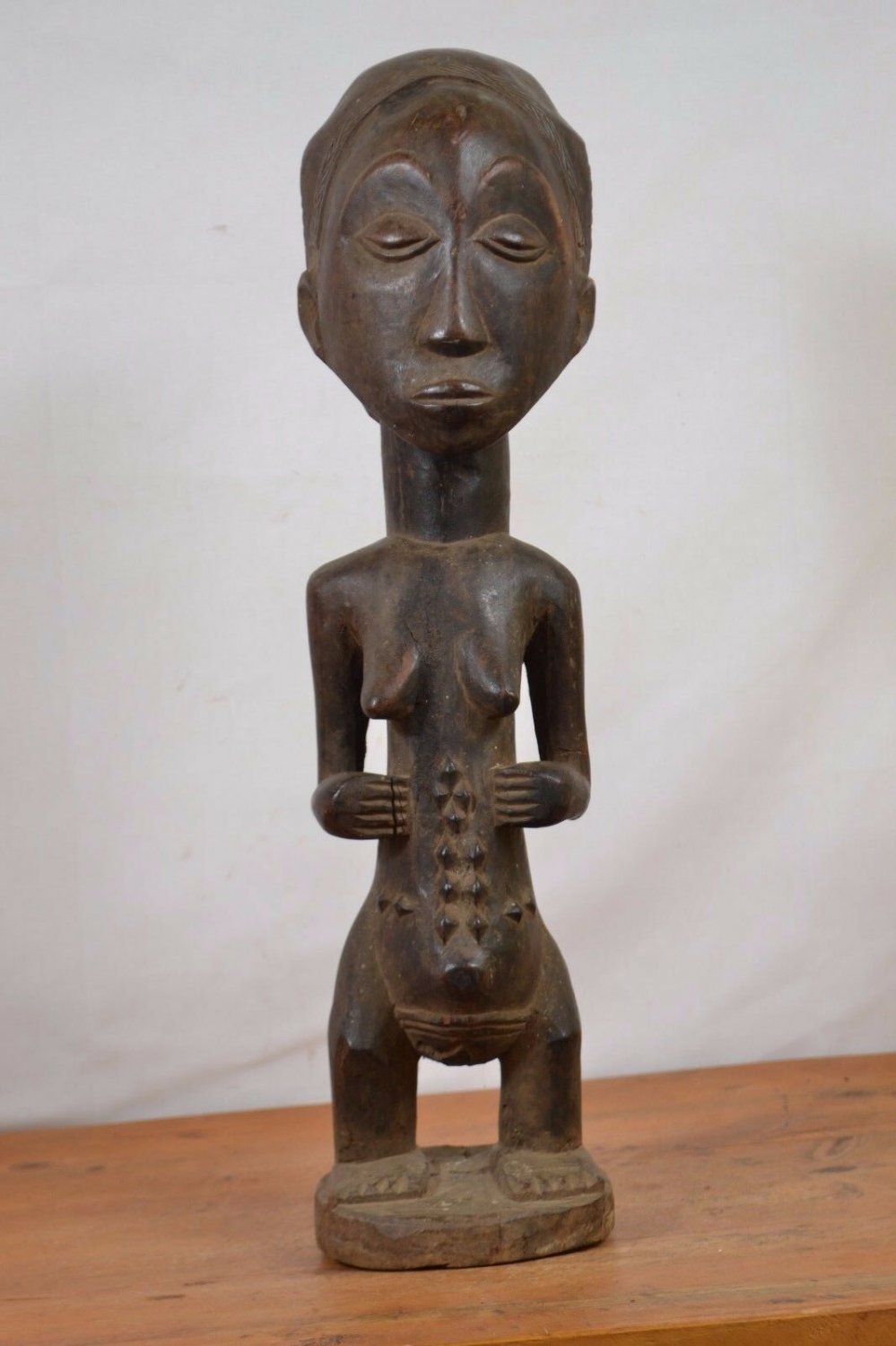African art tribal,beautiful luba statue from democratic republic of congo