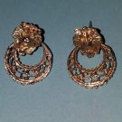 Delicate Golden Lion Hoops Pierced Earrings