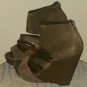 Steve Madden leather tan brown strappy wedge 8.5