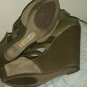 Steve Madden leather tan brown strappy wedge 8.5