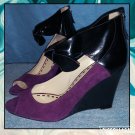 NEW Enzo Angiolini Ankle Bow Wedge Purple 10M