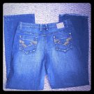 AB Jeans Dark Embroidered Pockets Whiskered size 16