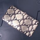Black Gold Gray Silver Snakeskin Wallet Clutch