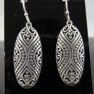925 Silver, Dangle Earrings, Bali Earrings, Oval Earrings