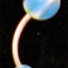 12 Gauge White, Blue & Yellow Belly Ring