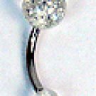 12 Gauge Glittery Clear Belly Ring