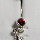 14 Gauge Garnet Tribal Belly Ring