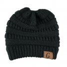 Winter Knitted Beanie Hats BLACK
