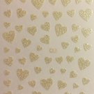 TM Nail Art 3D Decal Stickers Pearl White Glittery Hearts Valentine's Day