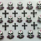 TM Nail Art 3D Decal Stickers Halloween Skull Flowers Cross GL03