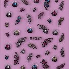 TM Nail Art 3D Decal Stickers Pretty Flowers with Rhinestones XF221