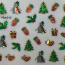 TM Nail Art 3D Decal Stickers Snowman Mittens Christmas Tree Mistle Toe YGA013