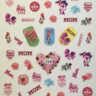 TM Nail Art 3D Decal Stickers Happy Mother's Day, Best Mom Ever, Roses LY216