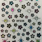 TM Nail Art 3D Decal Stickers Beautiful Flowers with Rhinestones & Cross XF236