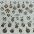 TM Nail Art 3D Decal Stickers Christmas Ornaments Snowflakes Winter Holidays YJ057