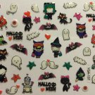 TM Nail Art 3D Decal Stickers Halloween Ghost Bat Girl Witch Trick or Treat YGA137