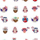Owls Red White Blue ( 4th of July) W  Water Transfer  D