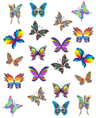 Abstract Butterflies W Water Transfer  D  NailArt