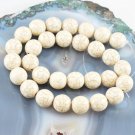 Natural White Magnesite Turquoise Spacer Round Bead 15" 12mm