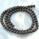 Natural Volcanic Black Lava Rock Round Bead 15" Strand 4mm