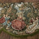 1 Pr of Antique Vintage Court Life Courting Scene Tapestry Valances