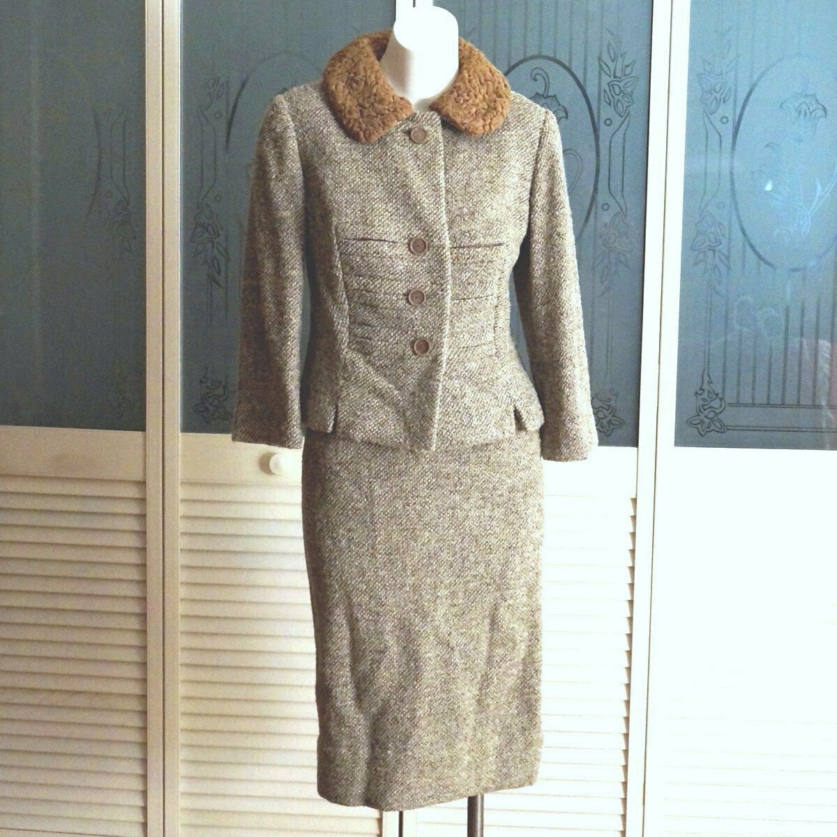 Vintage Sibley's Paul Blumenstein Heavy Wool Suit Persian Lamb Collar