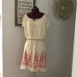 NWOT Max Studio Boho Embroidered Chiffon Dress Shirred Elastic Waist Tunic